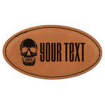 Skulls Leatherette Oval Name Badge with Magnet (Personalized)
