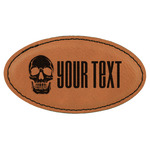 Skulls Leatherette Oval Name Badge with Magnet (Personalized)