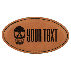 Skulls Leatherette Oval Name Badge with Magnet (Personalized)