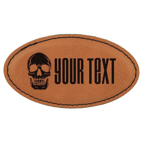 Custom Skulls Leatherette Oval Name Badge with Magnet (Personalized)