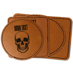 Skulls Faux Leather Iron On Patch (Personalized)