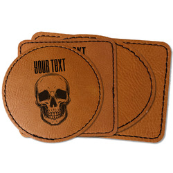 Skulls Faux Leather Iron On Patch (Personalized)