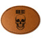 Skulls Faux Leather Iron On Patch - Oval (Personalized)