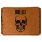 Skulls Faux Leather Iron On Patch - Rectangle (Personalized)