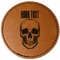 Skulls Faux Leather Iron On Patch - Round (Personalized)