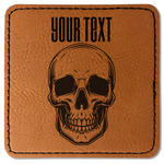 Skulls Faux Leather Iron On Patch - Square (Personalized)
