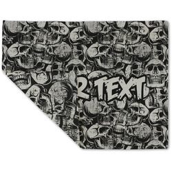 Skulls Double-Sided Linen Placemat - Single w/ Name or Text