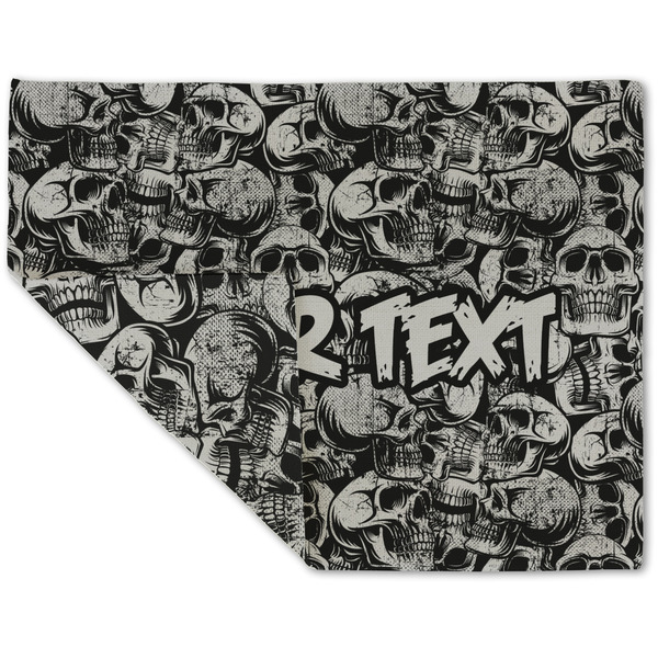 Custom Skulls Double-Sided Linen Placemat - Single w/ Name or Text