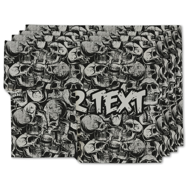 Custom Skulls Linen Placemat w/ Name or Text