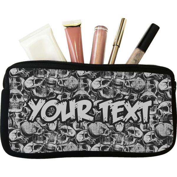 Custom Skulls Makeup / Cosmetic Bag - Small (Personalized)
