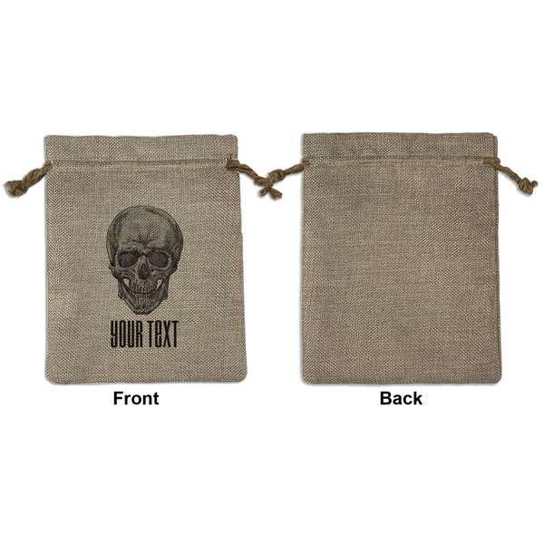 Skulls Medium Burlap Gift Bag - Front Approval