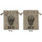 Skulls Medium Burlap Gift Bag - Front & Back (Personalized)