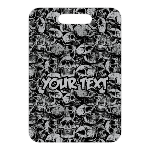 Skulls Metal Luggage Tag - Front Without Strap