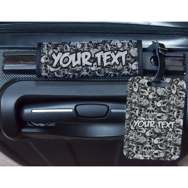 Skulls Metal Luggage Tag & Handle Wrap - In Context
