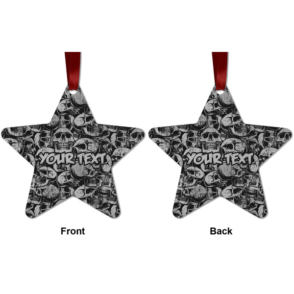 Skulls Metal Star Ornament - Front and Back