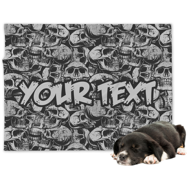 Custom Skulls Dog Blanket - Large (Personalized)