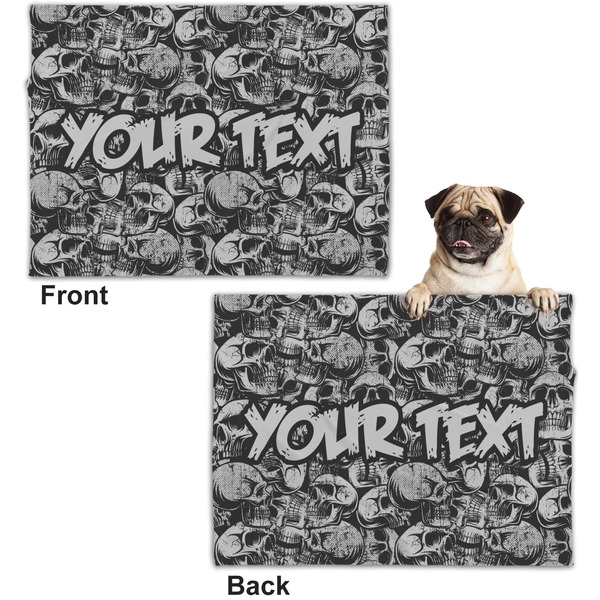 Skulls Microfleece Dog Blanket - Regular - Front & Back