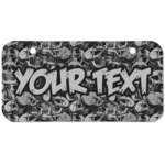 Skulls Mini/Bicycle License Plate (2 Holes) (Personalized)