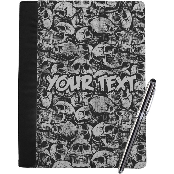 Custom Skulls Notebook Padfolio - Large w/ Name or Text