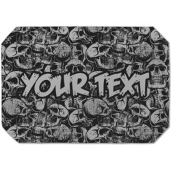 Skulls Dining Table Mat - Octagon (Single-Sided) w/ Name or Text