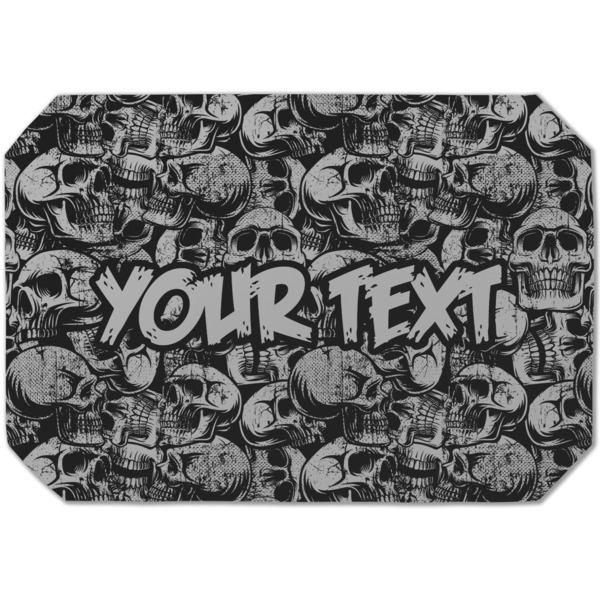 Custom Skulls Dining Table Mat - Octagon (Single-Sided) w/ Name or Text