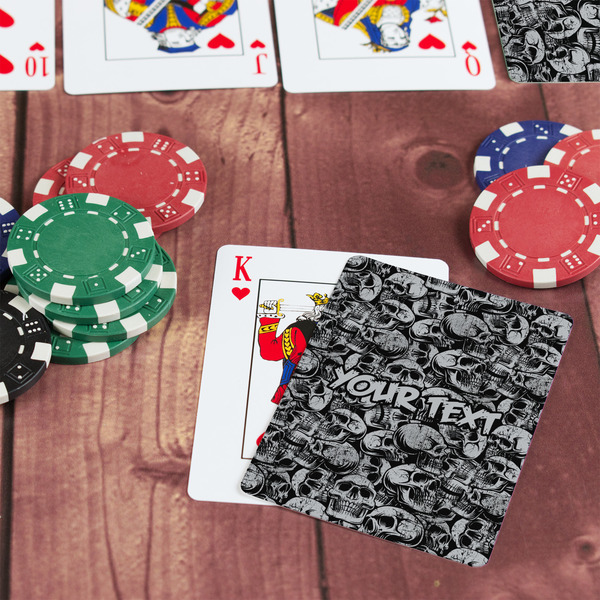 Skulls On Table with Poker Chips