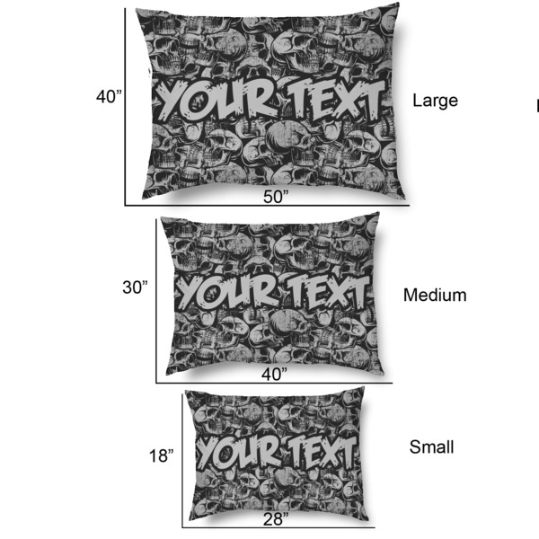 Skulls Outdoor Dog Beds - SIZE CHART