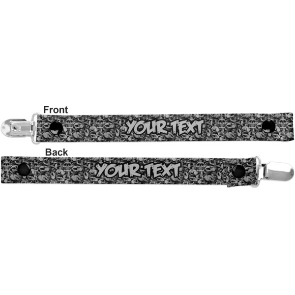 Skulls Pacifier Clip - Front and Back