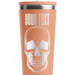 Skulls RTIC Everyday Tumbler with Straw - 28oz - Peach - Double-Sided (Personalized)