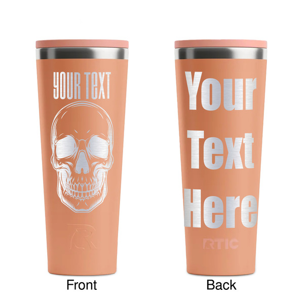 Skulls Peach RTIC Everyday Tumbler - 28 oz. - Front and Back