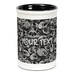 Skulls Ceramic Pencil Holders - Black