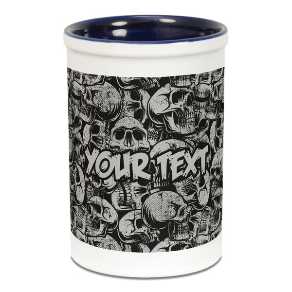 Skulls Pencil Holder - Blue