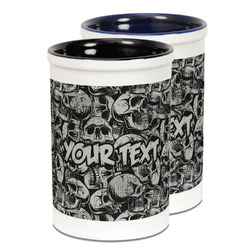 Skulls Ceramic Pencil Holder - Large
