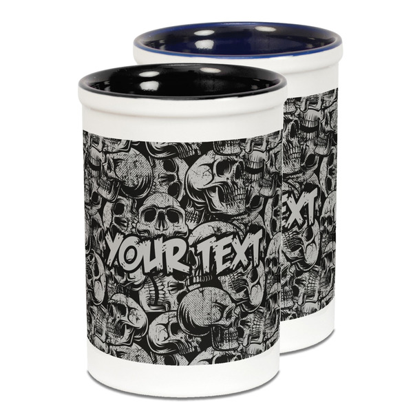 Custom Skulls Ceramic Pencil Holder - Large