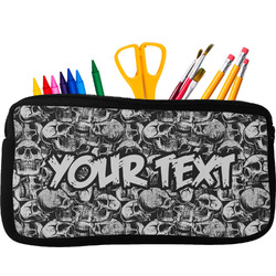 Skulls Neoprene Pencil Case - Small w/ Name or Text