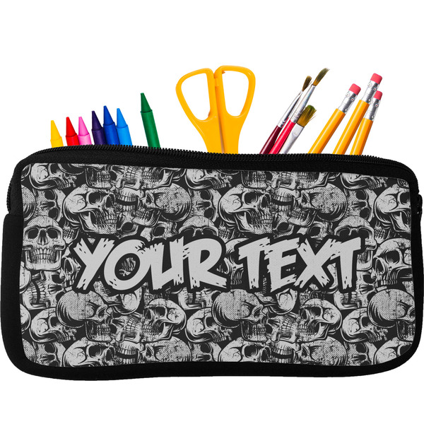 Custom Skulls Neoprene Pencil Case (Personalized)