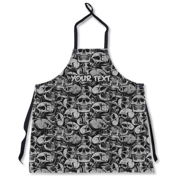 Custom Skulls Apron Without Pockets w/ Name or Text