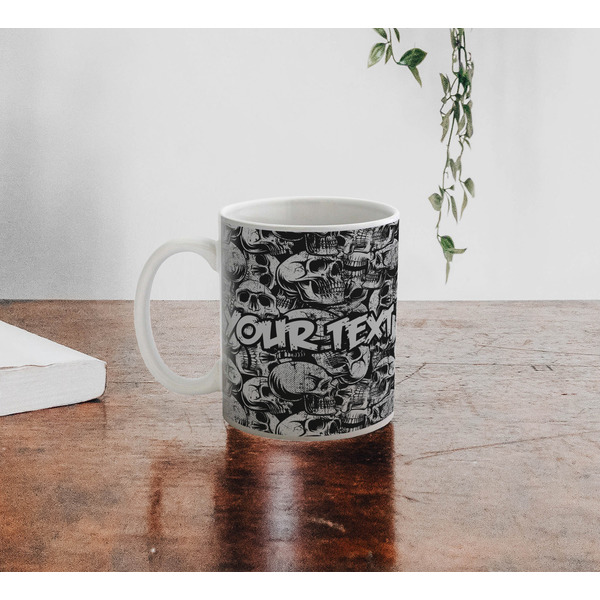 Skulls Personalized Coffee Mug - Lifestyle