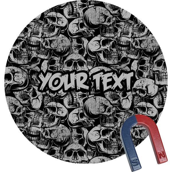 Custom Skulls Round Fridge Magnet (Personalized)