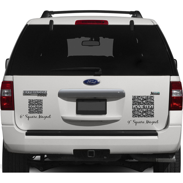 Skulls Personalized Square Car Magnets on Ford Explorer