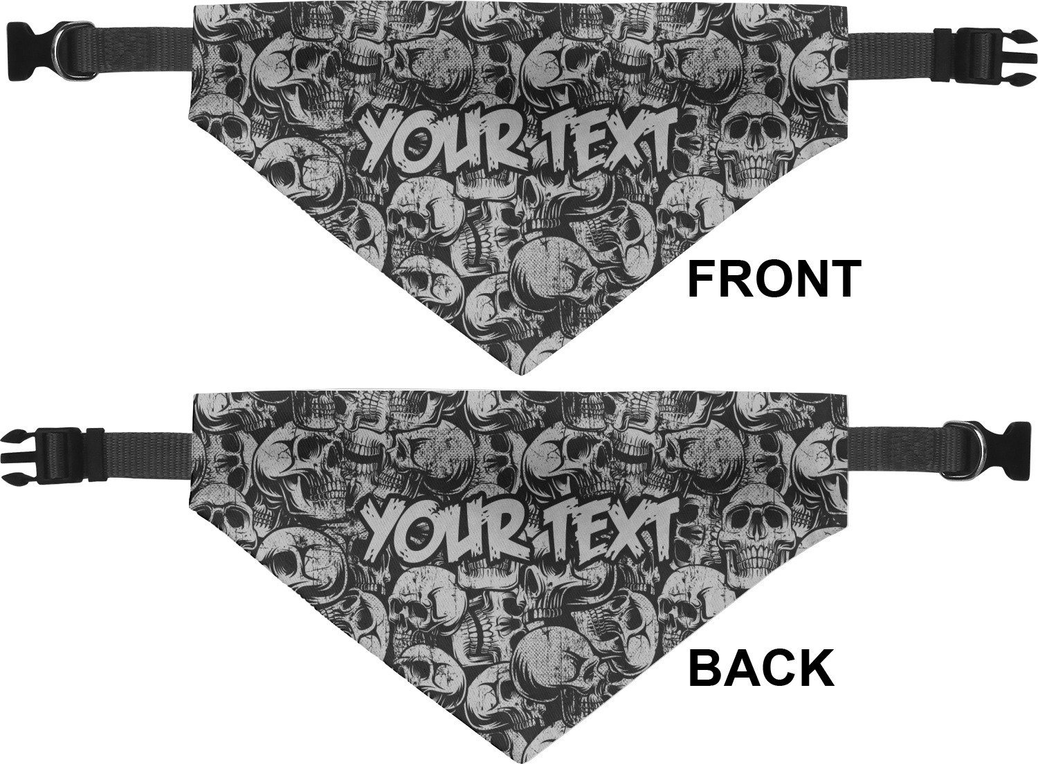 Custom Skulls Dog Bandana XLarge (Personalized) YouCustomizeIt