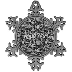 Skulls Vintage Snowflake Ornament (Personalized)