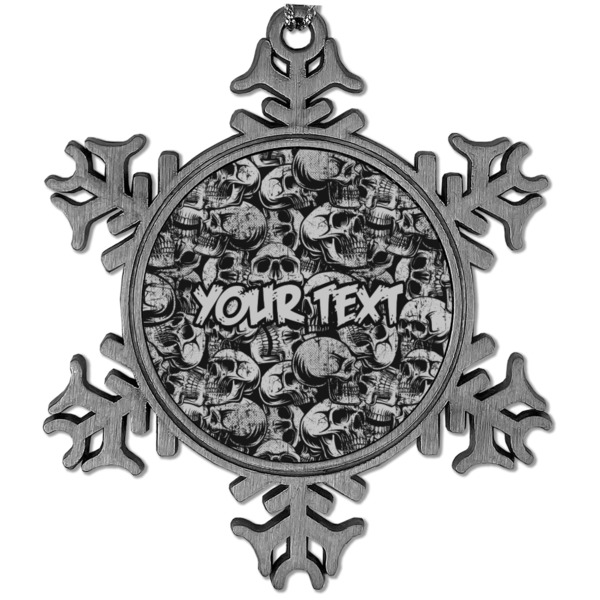 Custom Skulls Vintage Snowflake Ornament (Personalized)