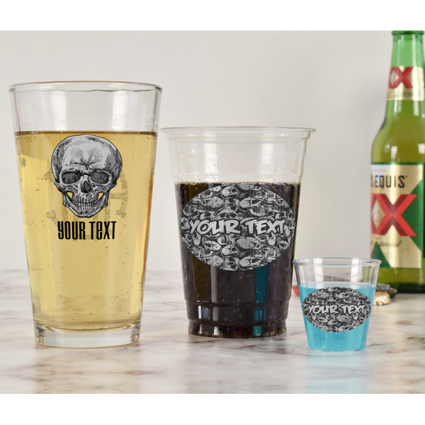 Skulls Pint Glass - Two Content - In Context