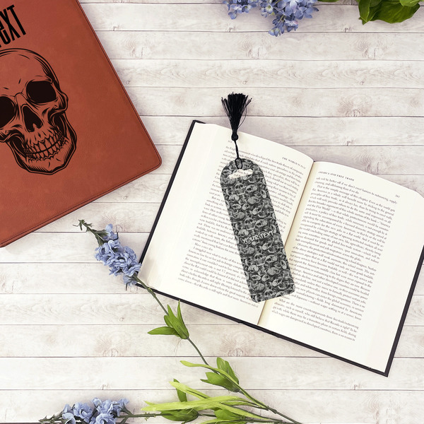 Skulls Plastic Bookmarks - In Context