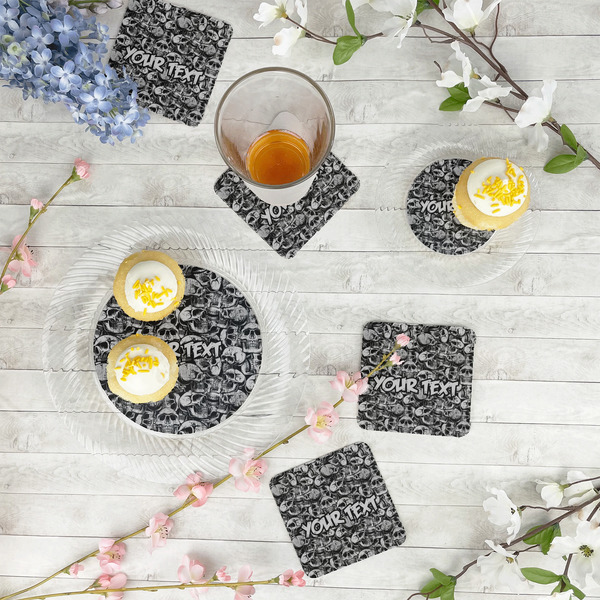 Skulls Plastic Party Appetizer & Dessert Plates - In Context