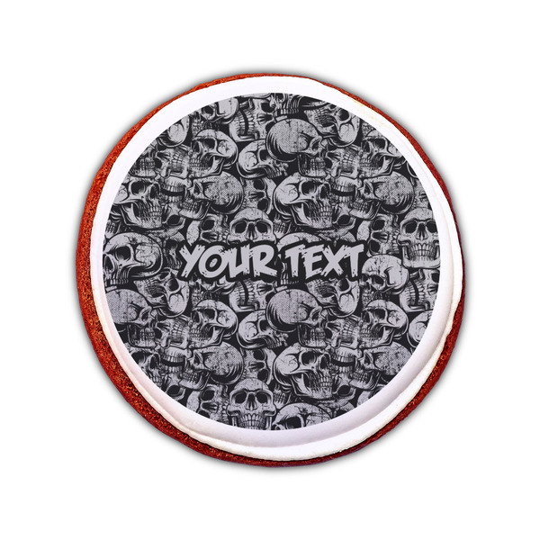 Skulls Printed Icing Circle - Small - On Cookie