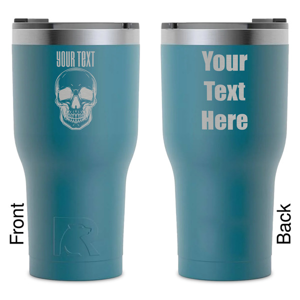 Custom Skulls RTIC Tumbler - Dark Teal - Laser Engraved - Double-Sided (Personalized)