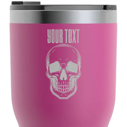 Skulls RTIC Tumbler - Magenta - Laser Engraved - Double-Sided (Personalized)
