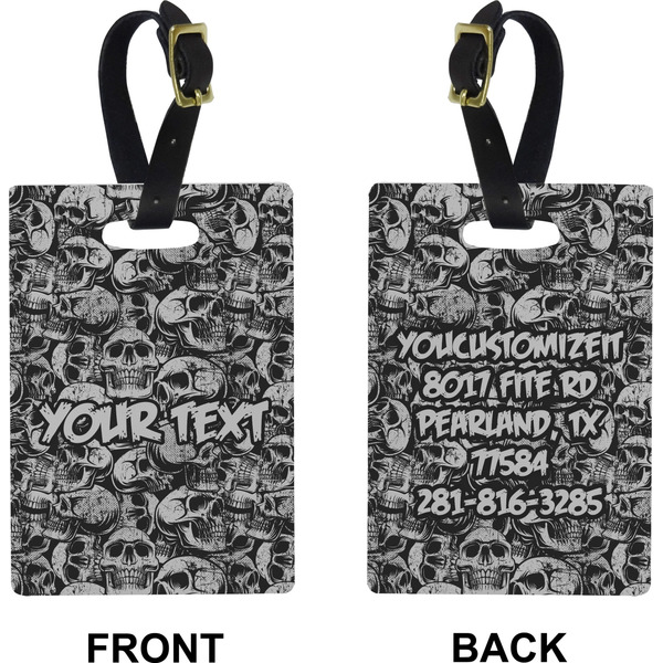 Skulls Rectangle Luggage Tag (Front + Back)